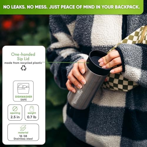 Blockhütte Coffee Cup Insulated Stainless Steel, Tea Tumbler 12oz modern and slim, Insulated Coffee Cup 8h Hot, Travel Tea Mug Spill Proof, Leak Proof Thermal Travel Tumbler