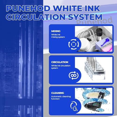 PUNEHOD DTF Printer A4 L800, DTF Transfer Printing Machine with White Ink Circulatory for DIY Print Dark and Light Fabrics Direct to Film Printer (with Oven)