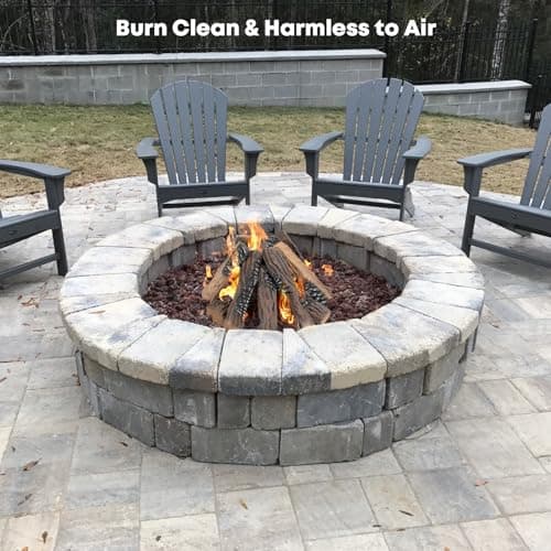 Stanbroil Large Ceramic Gas Logs, 10 Piece Set of Decoration Ceramic Wood Logs for All Types of Ventless, Gel, Ethanol, Electric, Gas Inserts, Propane, Indoor or Outdoor Fireplaces & Fire Pits