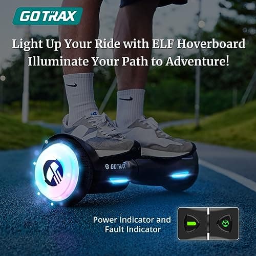 Gotrax Hoverboard with 6.5" LED Wheels & Headlight, Max 4/5 Miles Range, 6.2mph Power by Dual Brushless Motor, UL2272 Certified and 50.4Wh/65.52Wh Battery Self Balancing Scooters for 44-176lbs Kids