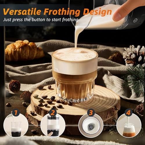 Hobsir Portable Electric Espresso Maker, 9000mAh Milk Frother Travel Coffee Machine for Camping, Car Coffee Maker with Frothing Base, USB-C, 3in1 Capsule, Portable Small Espresso Coffe Machine, Black