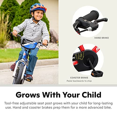 Schwinn Elm and Koen Bike or Balance Bike, 12-20 Inch Bike for Kids Ages 2-13, Black, Blue, Red, Teal, Pink or Purple, SmartStart Ergonomic Design, Adjustable Seat Grows with Child, Training Bicycle