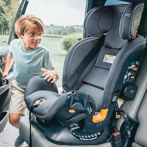 Chicco Chicco OneFit™ LX ClearTex® All-in-One Car Seat with LeverLock® Installation, Slim Design, Convertible Car Seat, Seat for Infants and Children 5-100 lbs | Smoke/Grey