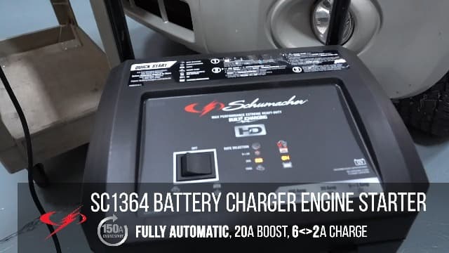 Schumacher Electric 150A 12V Wheeled Battery Charger/Engine Starter for Cars, Trucks & RVs - Automatic Car Battery Charger/Maintainer - with 20A Boost Mode & 6A Charge / 2A Maintain Mode - SC1364