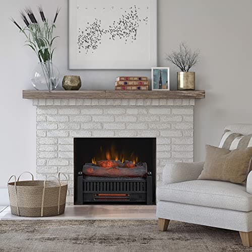 duraflame® Electric Log Set 1,000 Sq Ft Infrared Heater, Faux Logs Insert with LED Flames for Existing Fireplaces, Crackling Sounds, Remote Control Included