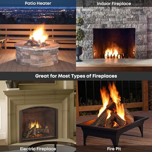 Stanbroil Large Ceramic Gas Logs, 10 Piece Set of Decoration Ceramic Wood Logs for All Types of Ventless, Gel, Ethanol, Electric, Gas Inserts, Propane, Indoor or Outdoor Fireplaces & Fire Pits