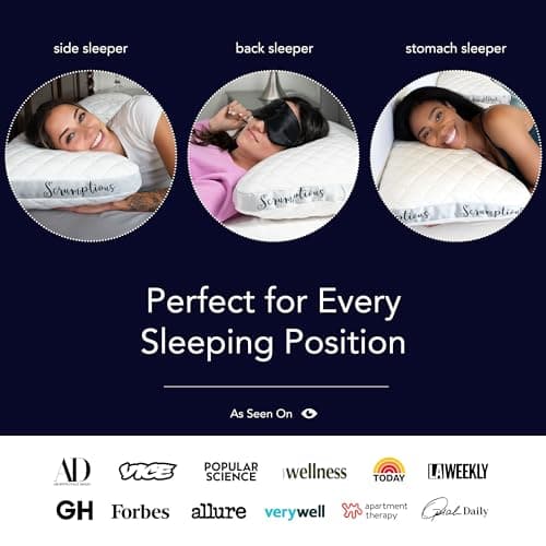 Honeydew Scrumptious Cooling Side Sleeping Pillow with Free Pillowcase- Best for Side Sleepers- Neck and Shoulder Pain Relief Pillow- The Most Awarded Side Sleeper Pillow- Made in The USA (Queen Size)
