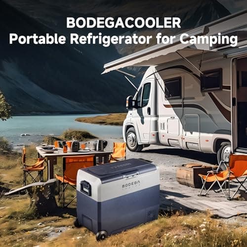 BODEGACOOLER 12 Volt Car Refrigerator,64 Quart Portable Fridge Cooler APP Control,-4℉-68℉ 60L Dual Zone Car Freezer Cooler, 12/24V DC and 100-240V AC for Camping,Travel,RV,Boat,Van,Road Trip