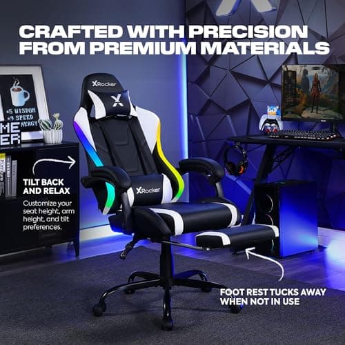 X Rocker PC Computer Gaming Desk Chair with Wheels, College Dorm Room Essentials for Guys and Girls, Adjustable, Ergonomic Office Chair for Gamers