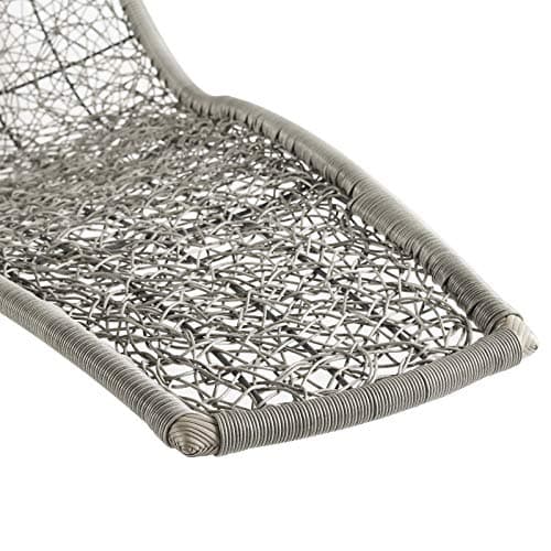 Modway Landscape Wicker Rattan Outdoor Patio Porch Chaise Lounge Hanging Swing Chair Set with Stand in Light Gray Gray