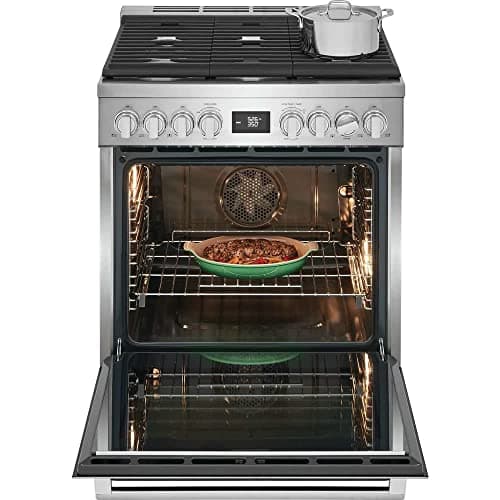 Electrolux ECFD3068A 30 Inch Wide 4.6 Cu. Ft. Free Standing Dual Fuel Range with Dual Brass Power Burners - Stainless Steel
