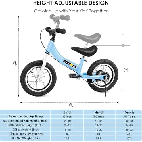 Balance Bike 2 in 1,The Dual Use of a Kids Balance Bike and Toddler Bike, for 2 3 4 5 6 7 Years Old -12 14 16 Inches with Training Theory, Brake, Pedal
