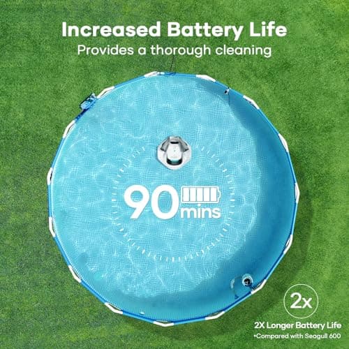 AIPER Cordless Robotic Pool Vacuum, Self-Parking Technology, Portable, Ideal for Above-Ground Flat Pool up to 40 Feet