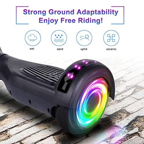 SISIGAD Scooters for Kids Ages 6-12, with Built-in Bluetooth Speaker and 6.5" Colorful Lights Wheels, Safety Certified Self Balancing Scooter Gift for Kids