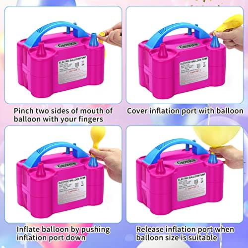 Growsun Balloon Pump Electric 110V 600W Balloon Garland Arch Kit Air Blower Inflator for Party Balloons Decoration Baby Shower Tape Strip Include