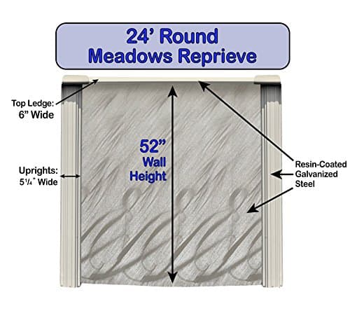 Lake Effect Pools 'Meadows Reprieve' 24' Round Above Ground Swimming Pool | 52" Inch Height | Resin Protected Steel Sided Walls | Includes a Antilles Dolphin Overlap Liner and Widemouth Skimmer
