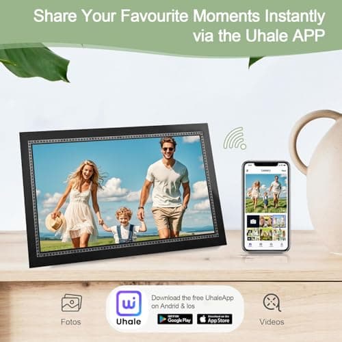 15.6" Digital Picture Frame WiFi - 32GB Digital Photo Frame 1920x1080 HD IPS Touch Screen - Tabletop&Wall Mounted - Electronic Picture Frame Free App