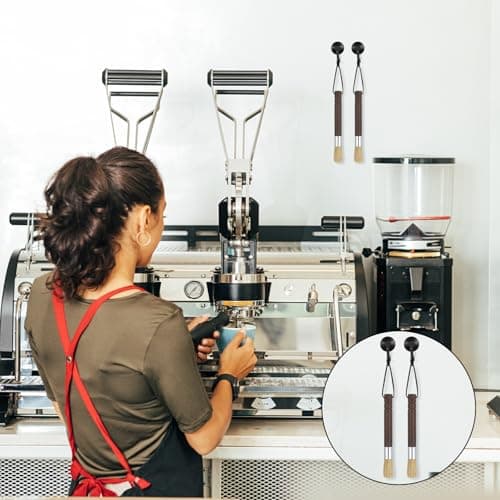 2 Pack Coffee Grinder Cleaning Brush, Coffee Brush with Wood Handle and Natural Bristles Brushes,Coffees Bar Accessories,Coffees Bar Espresso Grinder Brushes