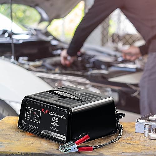Schumacher Electric 6A Battery Charger and 50A Engine Starter, 4-in-1 Solution for 12V Batteries, Battery Maintainer, 10A Boost, SC1305, for Car, SUV, Truck, and Marine Batteries
