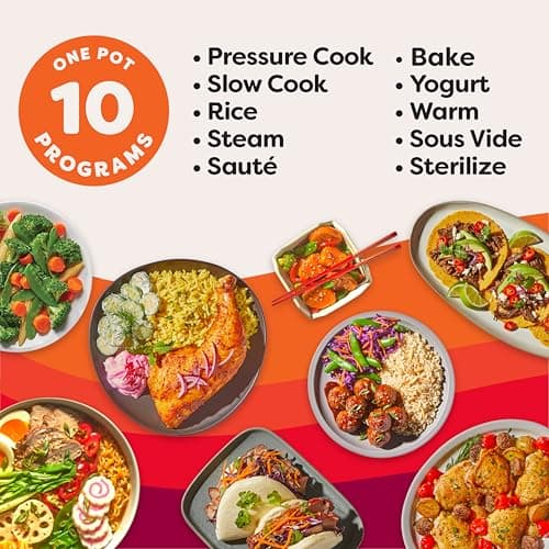 Instant Pot Pro 10-in-1 Pressure Cooker, Slow Cooker, Rice/Grain Cooker, Steamer, Sauté, Sous Vide, Yogurt Maker, Sterilizer, and Warmer, Includes App With Over 800 Recipes, Black, 6 Quart