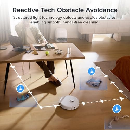 roborock Qrevo Curv S5X Robot Vacuum and Mop, 17000Pa Suction, Zero-Tangling Design, FlexiArm Side Brush, Smart Obstacle Avoidance, Self-Washing & Drying & Emptying for Carpet, Pet Hair, Hard Floor