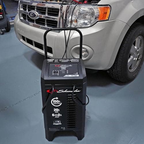 Schumacher Electric 150A 12V Wheeled Battery Charger/Engine Starter for Cars, Trucks & RVs - Automatic Car Battery Charger/Maintainer - with 20A Boost Mode & 6A Charge / 2A Maintain Mode - SC1364