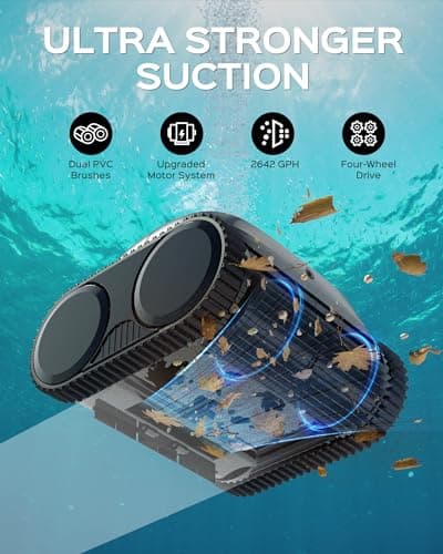 WYBOT C1 Robotic Pool Vacuum for Inground Pools, 150min Runtime Cordless Pool Cleaner up to 1,614Sq.ft, Wall & Waterline Cleaning, 4-in-1 Smart Navigation, App Support