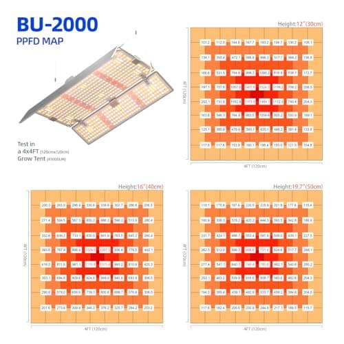 Barrina 4x4 Grow Lights for Indoor Plants Full Spectrum, BU2000 Dimmable, Adjustable LED Grow Light Panel, 816 LEDs, High PPFD, Plant Lights for Indoor Growing, Seedling, Flowering and Fruiting