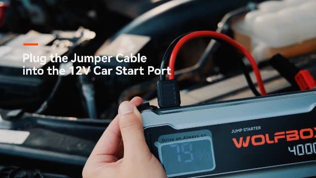 WOLFBOX 4000A Jump Starter,12V Car Battery Jump Starter with 65W Quick Charger,LED Display,24000mAh Portable Jump Starter Battery Pack(10L Gas 10L Diesel Engine) with Booster,LED Light,Jumper Cables