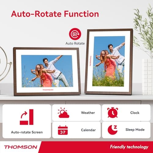 Digital Picture Frame with 4000mAh Battery, Digital Photo Frame WiFi with 32 GB, HD IPS Touch Screen, Auto-Rotate, Slideshow, Share Photos/Videos from Phone by App (10.1Inch Battery)
