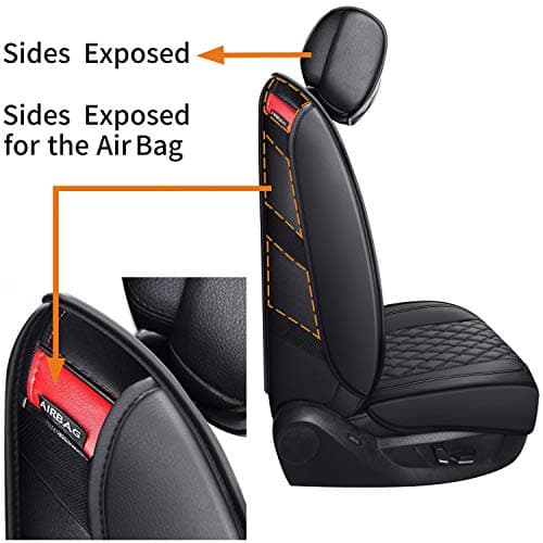 Aierxuan Car Seat Covers Full Set with Waterproof Leather, Automotive Vehicle Cushion Cover for Cars SUV Pick-up Truck Fit for 2009 to 2025 Ford F150 Carhartt and 2017 to 2025 F250 F350 F450