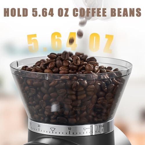 Burr Coffee Grinder Electric, Adjustable Touchscreen Burr Mill with 30 Grinding Settings, Automatic Coffee Beans Grinder for Home Use, 2-12 Cups