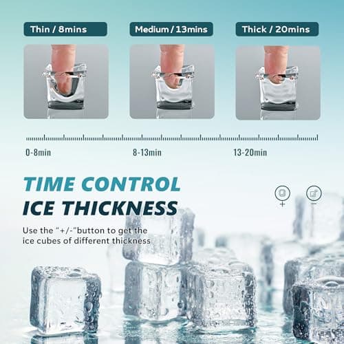 EUHOMY Ice Cube Maker Machine Countertop with External Water Tank, 34Lbs, 16Pcs Ready in 13 Mins, 2 Ways to Add Water, Auto-Cleaning, with Ice Scoop & Basket, for Home/Kitchen/Office/Bar (Black)