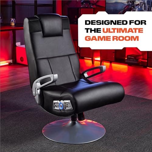 X Rocker SE Pro Video Gaming Lounging Pedestal Chair, Wireless Audio, 2 Speakers, Subwoofer, Foldable, Padded Armrest, 5127401, 30.7" x 30.7" x 39.76", Amazon Exclusive, Black