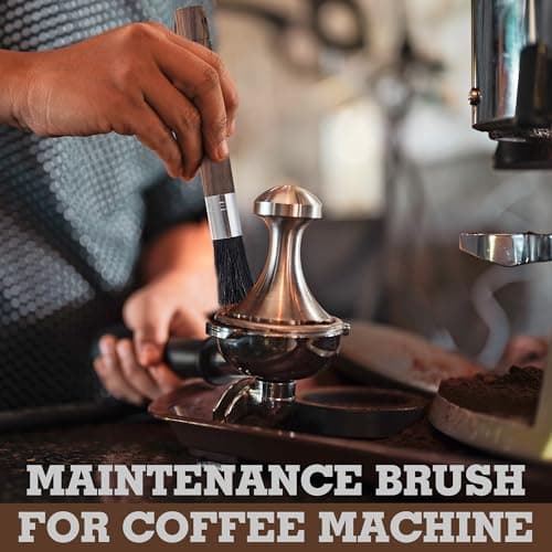 Takavu Coffee Grinder Cleaning Brush, Barista Brush with Black Boar Bristle, Espresso Machine Cleaner Tool, Brista Dusting Accessories Used on Group Heads, Shower Screen, Portafilter, Scoop, Tamper