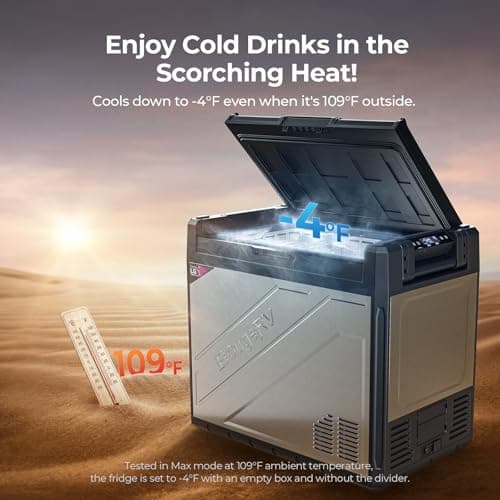 BougeRV 12 Volt Portable Refrigerator, 81 Quart Rocky V2.0 Dual Zone Car Fridge Freezer with LG Compressor, Compressor Cooler with App Control 12/24V DC, 110~240V AC for Camping, Travel, RV, Truck