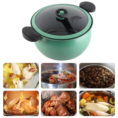 Micro Pressure Cooker Fast Cooking Cookware, 31 * 28 * 17cm Non Stick Microwave Kitchenware, Multi Functional Big Capacity Universal Stew Pot (7L)