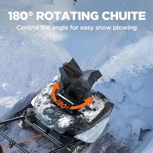 Litheli 2X20V Cordless Snow Blower, 20 Inch Snow Thrower with 4.0Ah Battery, Electric Snow Blowers with LED Spotlight and Brushless Motor for Walkways and Driveways