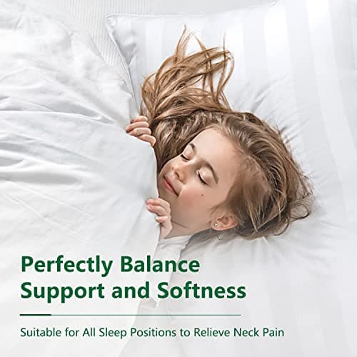 COZSINOOR Bed Pillows for Sleeping Queen Size - Hotel Quality Set of 2 - Breathable Down Alternative Microfiber Filled for Back, Stomach, Side Sleepers, Cooling & Skin-Friendly