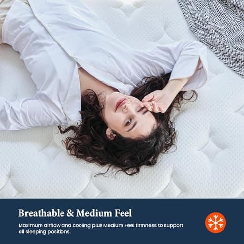 Coolvie Full Size Mattress 14 Inch, Hybrid Full Mattress in a Box, 4 Layer Premium Foam with Pocket Springs for Motion Isolation and Pressure Relieving, Medium Firm Feel, 100-Night Trial