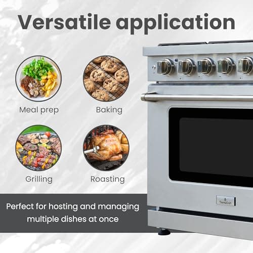 36-inch Pro-Style Gas Range with 6 High-Powered Burners & 6.0 cu. Ft. Convection Oven in Stainless Steel - Natural Gas/LP Convertible Freestanding Range