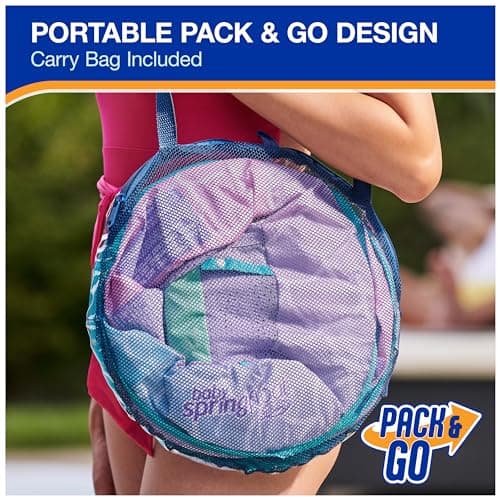 SwimWays Baby Spring Float with Adjustable Canopy and UPF Sun Protection, Blue Lobster