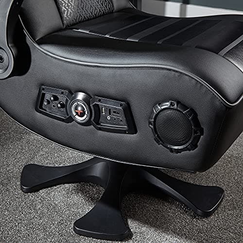 X-Rocker Officially Licensed PlayStation Infiniti+ 4.1 Stereo Audio Gaming Chair with Vibration, Comfy Folding Gamer Seat, Leather Look – Black, 5177401