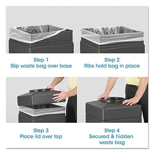 Safco Canmeleon Trash Can, 38 Gallons, Indoor and Outdoor Use, Durable & Weather-Resistant Commercial Garbage Can, Black