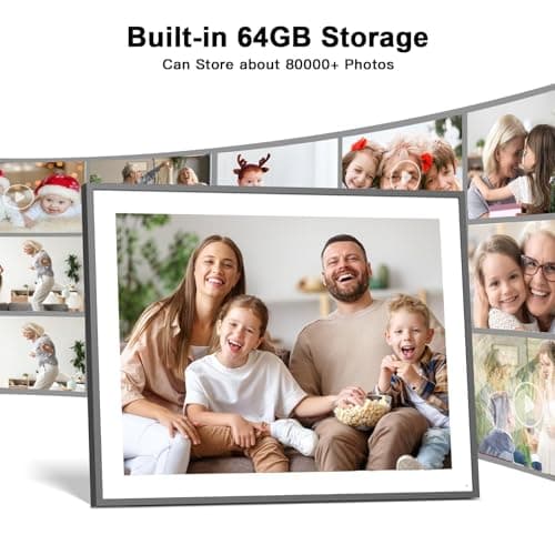 19-inch Digital Picture Frame Large-Photo-Frame - 64GB Dual-WiFi Digital Frame, Light Sensor, Full Function, Sharing Photos Videos via App or Email Instantly, Unlimited Cloud Storage, Wall Mountable