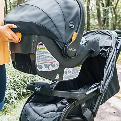 Chicco Activ3 Jogging Stroller, All-Terrain Stroller, Compatible with Chicco Infant Car Seats (not Included), Baby Travel Gear | Eclipse/Grey