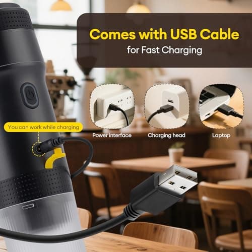 𝟯 𝗶𝗻 𝟭 Portable Coffee Maker for Travel, 20 Bar Portable Espresso Machine with USB,Travel Coffee Maker Self-Heating, Compatible with Ground Coffee & Capsule for Hiking,Office,RV（Upgrade）