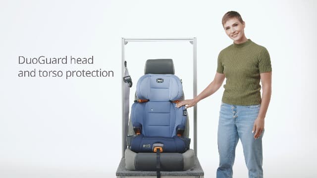 Chicco KidFit ClearTex Plus 2-in-1 Belt-Positioning Booster Car Seat, Backless and High Back Booster Seat, for Children Aged 4 Years and up and 40-100 lbs. | Drift/Grey