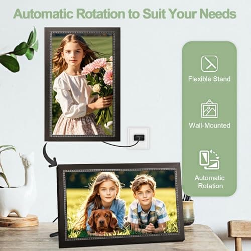 15.6" Digital Picture Frame WiFi - 32GB Digital Photo Frame 1920x1080 HD IPS Touch Screen - Tabletop&Wall Mounted - Electronic Picture Frame Free App