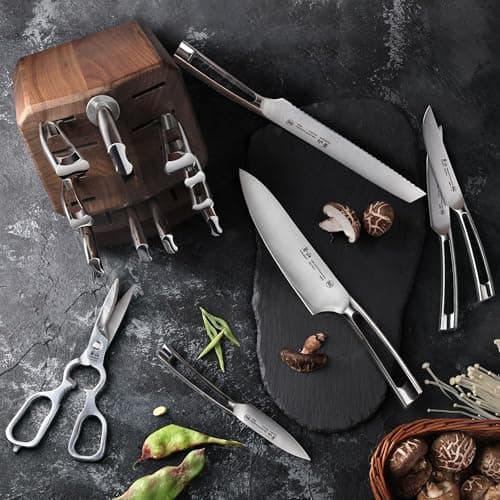 Cangshan N1 Series 1024784 German Steel Forged 17-Piece Knife Block Set, Walnut